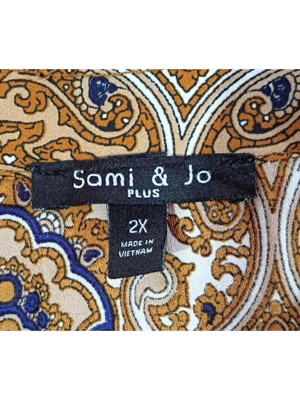Sami & Jo Plus Paisley Print Blouse Tunic Plus Size 2X - Picture 3 of 4